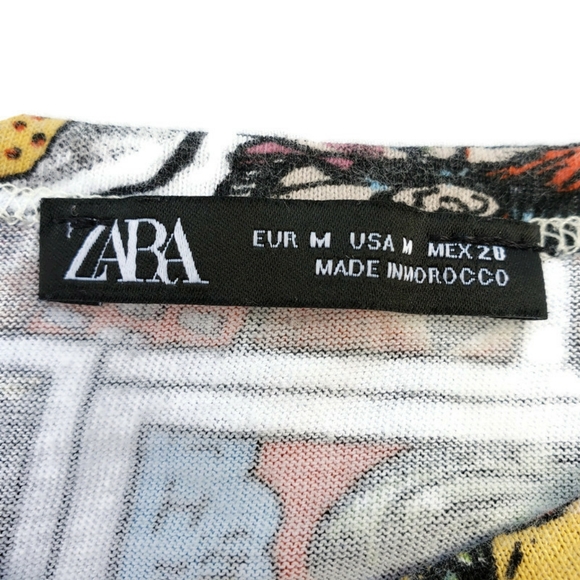 Zara Comic Strip Boxy T-Shirt Size M - Picture 3 of 5